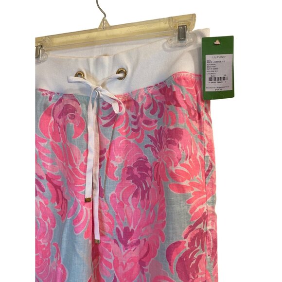 NWT Lilly Pulitzer Linen Beach Palazzo Pants XS/S Love Birds MSRP$128 RARE print - Picture 5 of 12